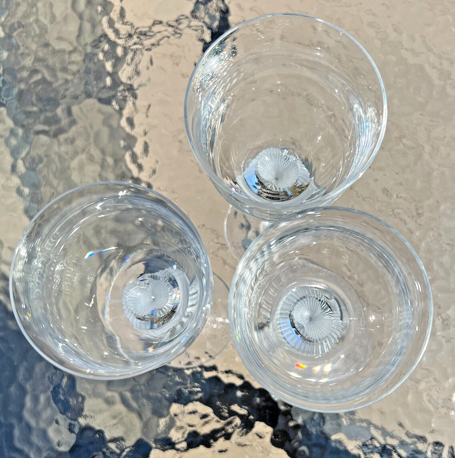 Three Mikasa Sea Mist Clear Frost Stem Crystal Water / Wine Goblets - 9 1/4" - Image 3