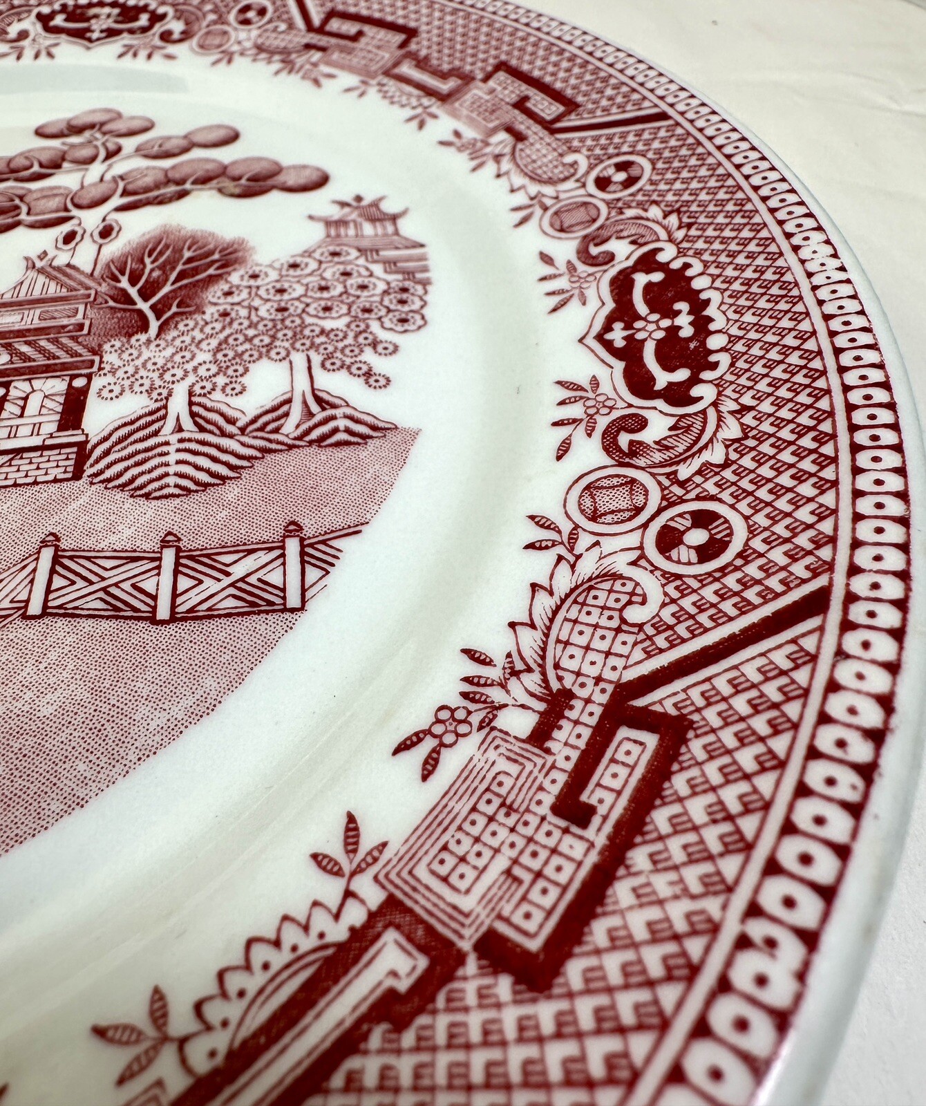 Set of Three (3) Red Willow Grafton Chop Dinner Plates - 10-3/8" - Carr China - Image 2