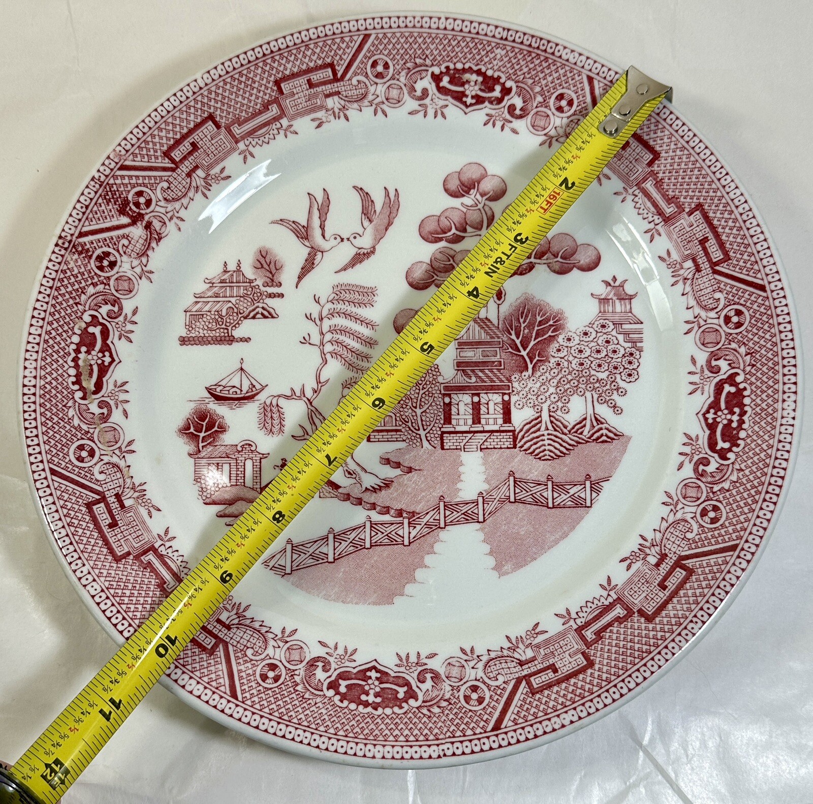 Set of Three (3) Red Willow Grafton Chop Dinner Plates - 10-3/8" - Carr China - Image 5