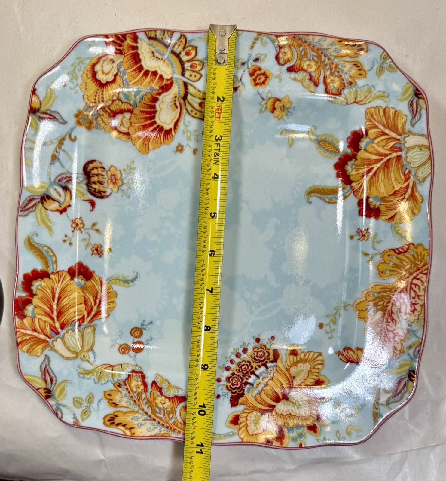 222 Fifth Gabrielle Spring Blue 11" Dinner Plates - Set of 2 - Image 3