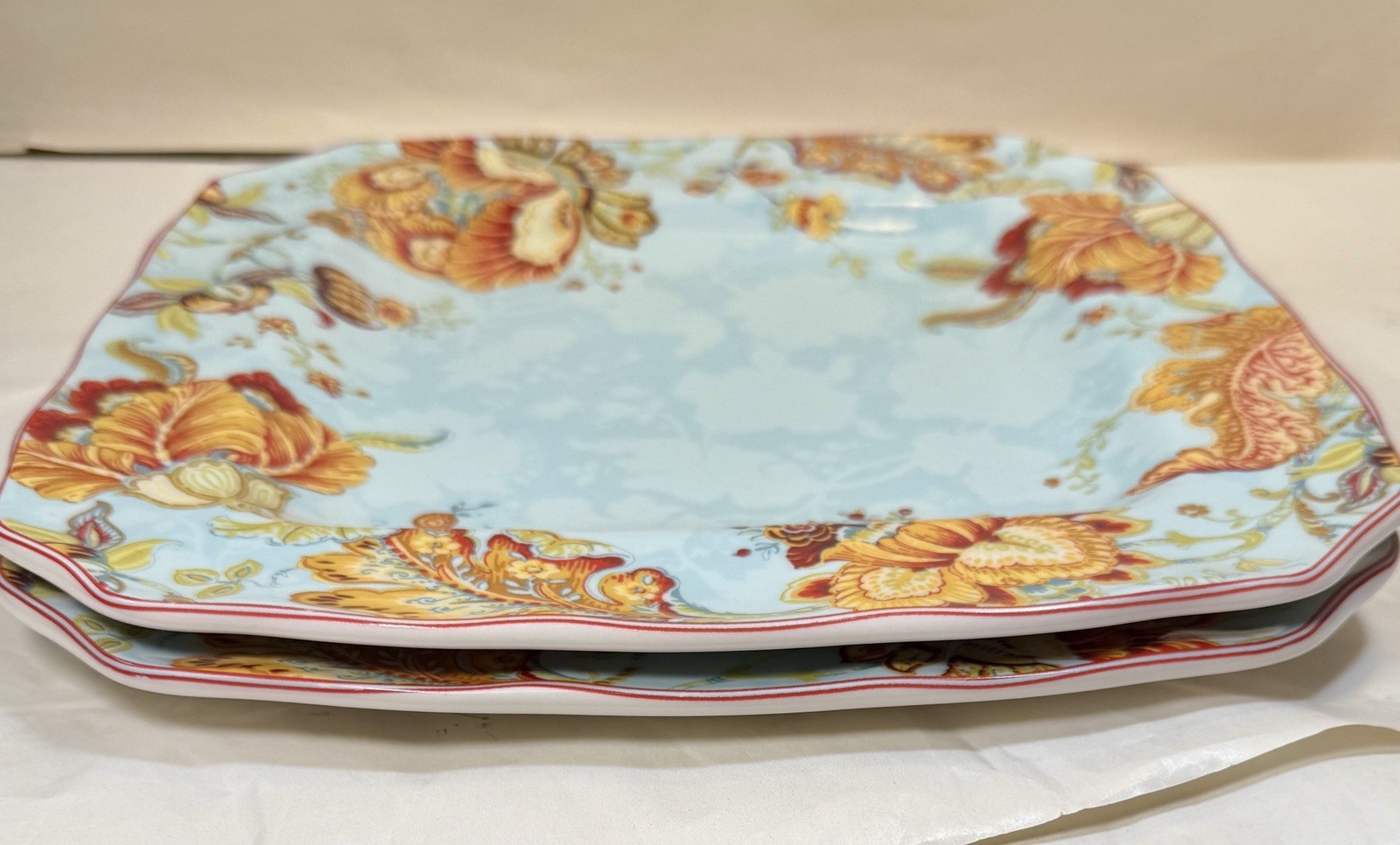 222 Fifth Gabrielle Spring Blue 11" Dinner Plates - Set of 2 - Image 4