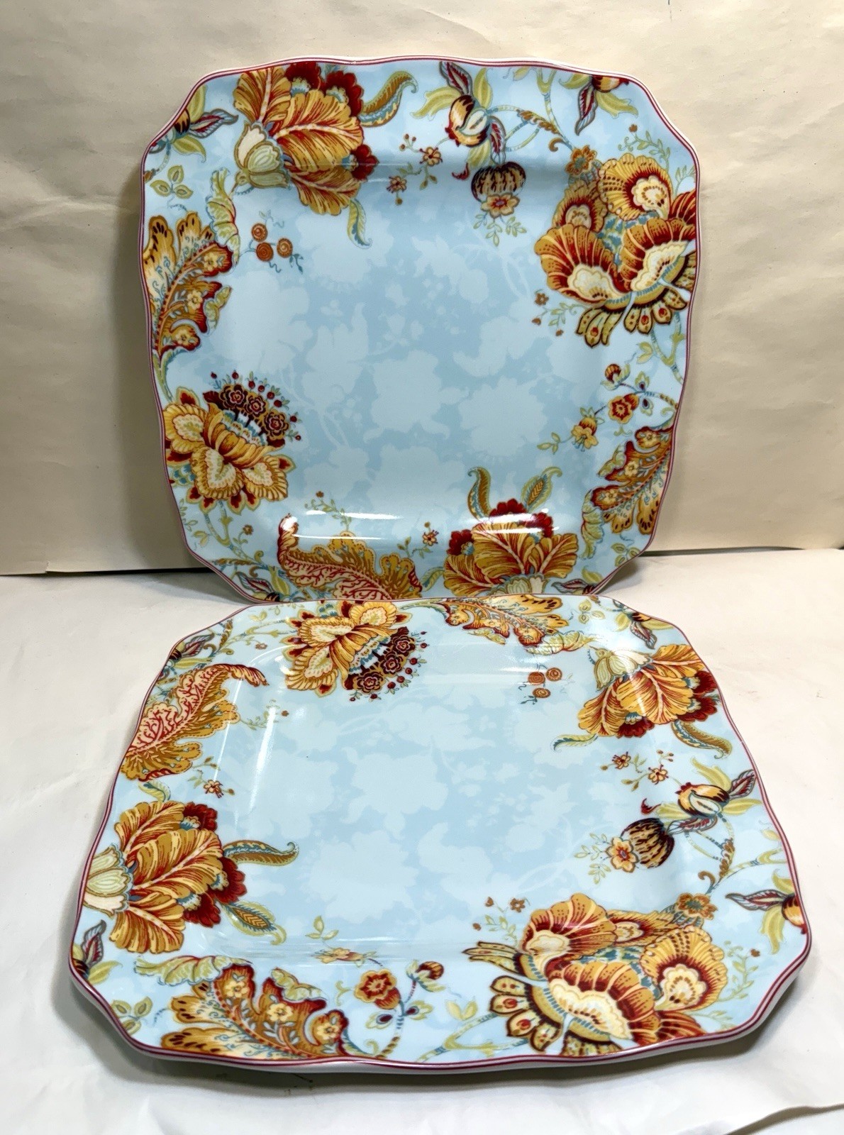 222 Fifth Gabrielle Spring Blue 11" Dinner Plates - Set of 2