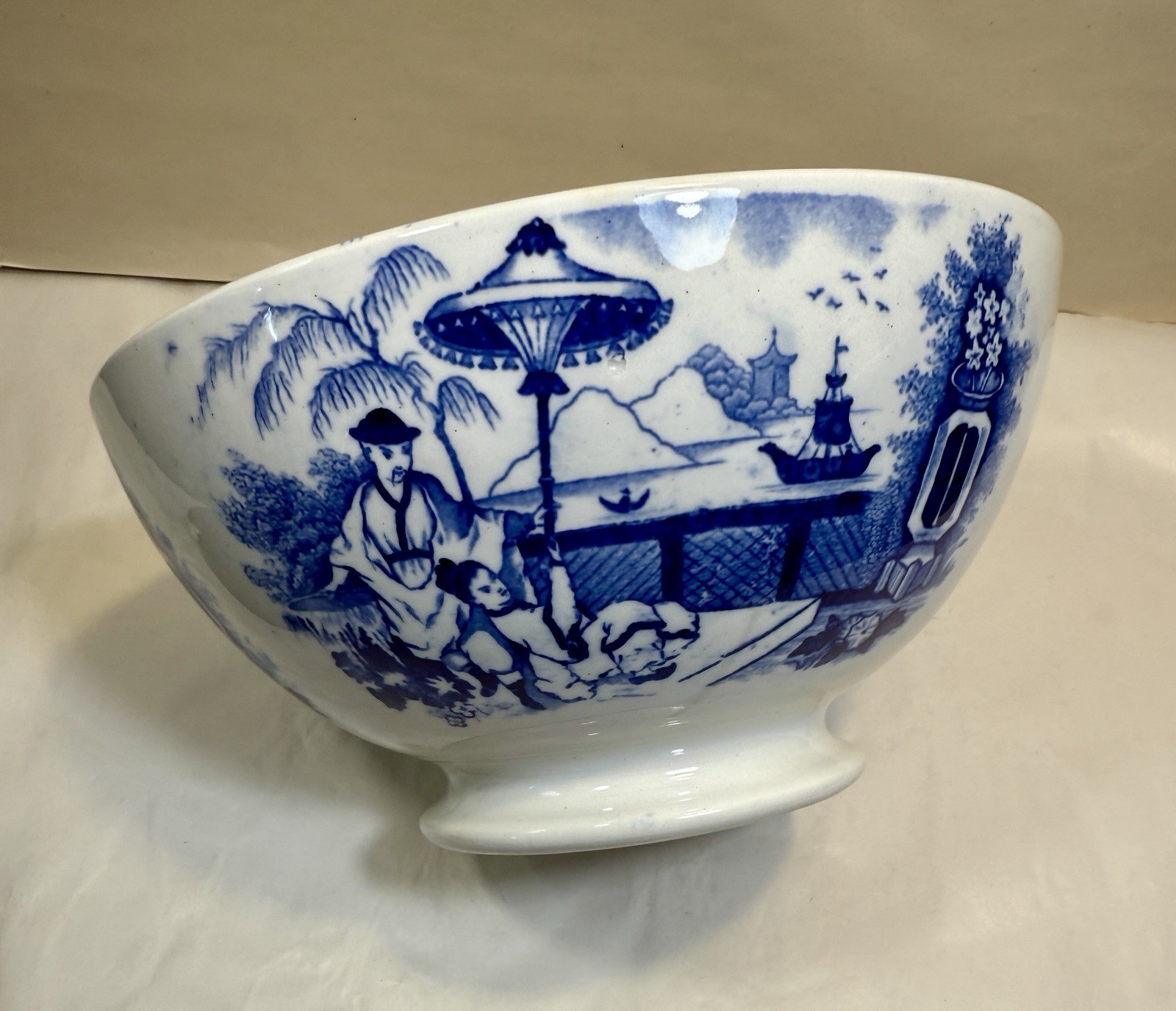 Petrus Regout & Co. Maastricht PaJong Porcelain Bowl Chinoiserie Transferware - Image 3