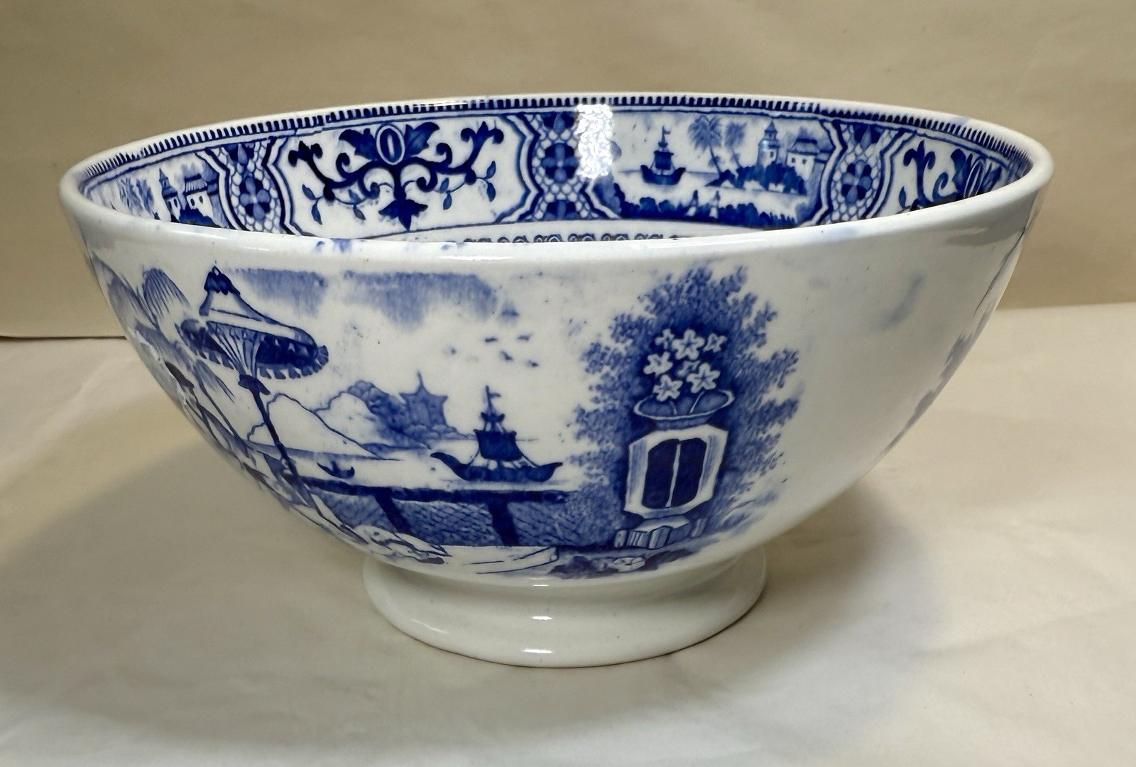 Petrus Regout & Co. Maastricht PaJong Porcelain Bowl Chinoiserie Transferware