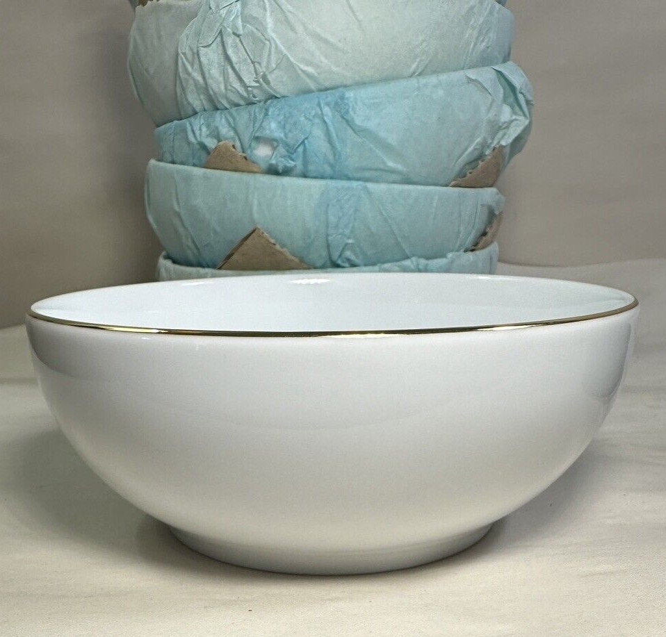 Six Charter Club Grand Buffet Gold Cereal Bowls - New With Tags, Still Wrapped - Image 1