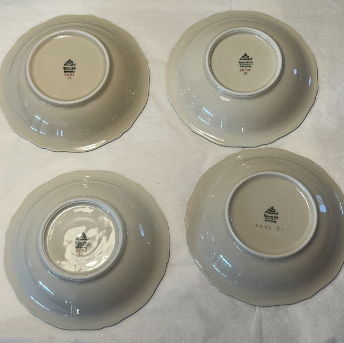 Set of 4 Rosenthal Continental Bahnhof Selb Germany Chippendale Bowls 5 1/4 inch - Image 3