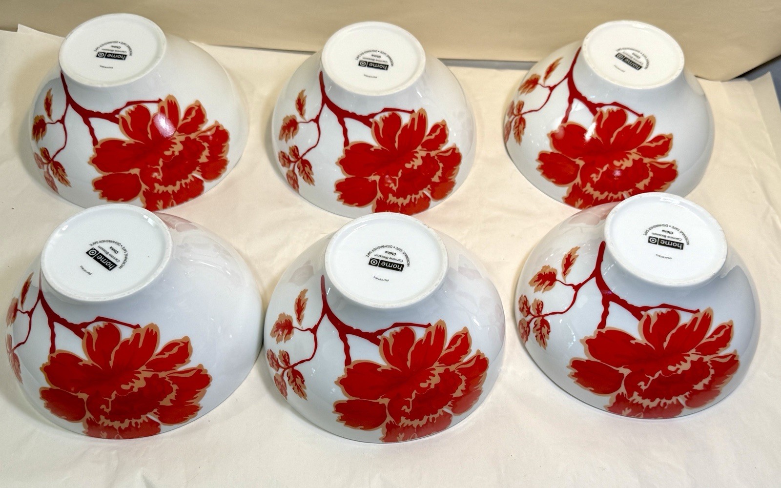 Set of 6 (Six) Home Carmine Blossom Soup / Salad Bowls - 6" - NOS - Image 3