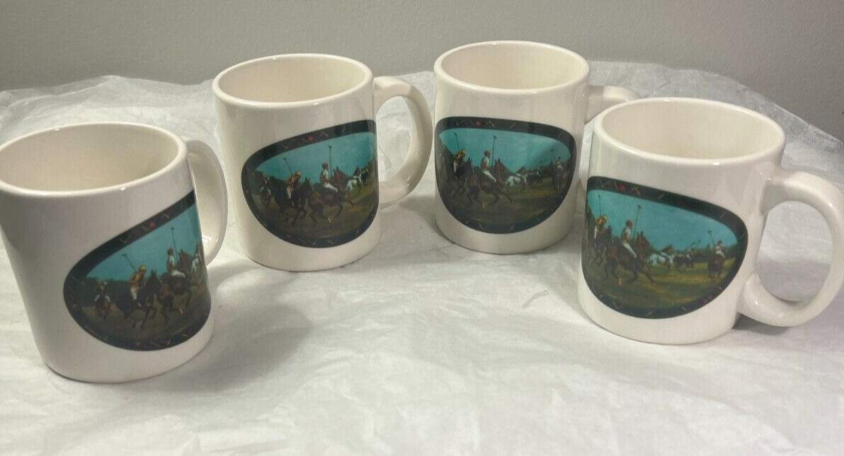 Ralph Lauren Polo Coffee / Tea Mugs - Set of Four - Pristine
