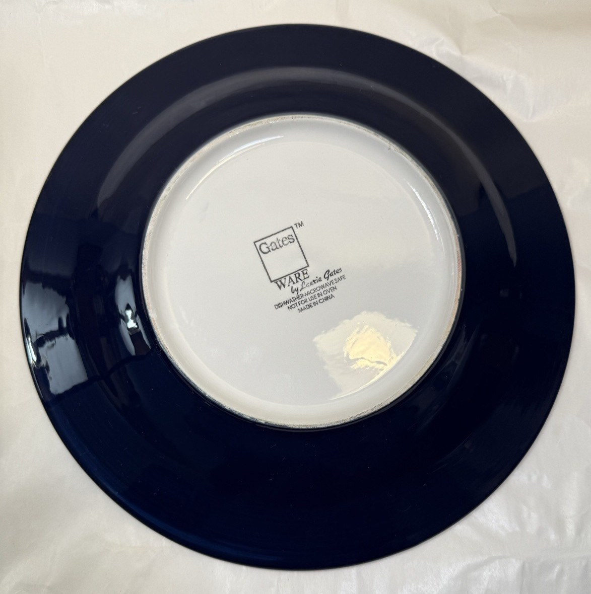 Laurie Gates Pottery Hand Painted Platter - 11-3/4" - Glazed, EUC - Image 2