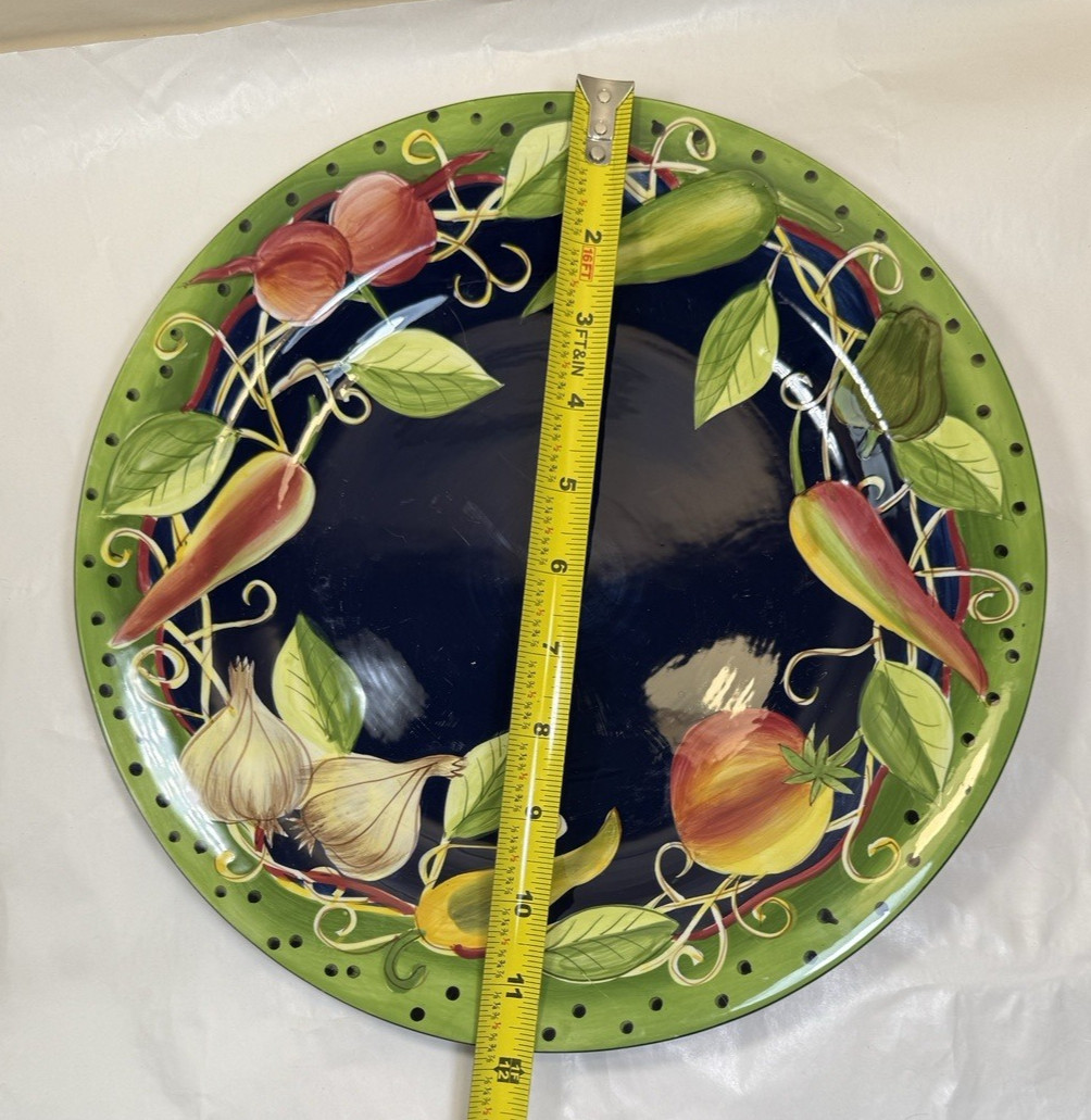Laurie Gates Pottery Hand Painted Platter - 11-3/4" - Glazed, EUC - Image 3