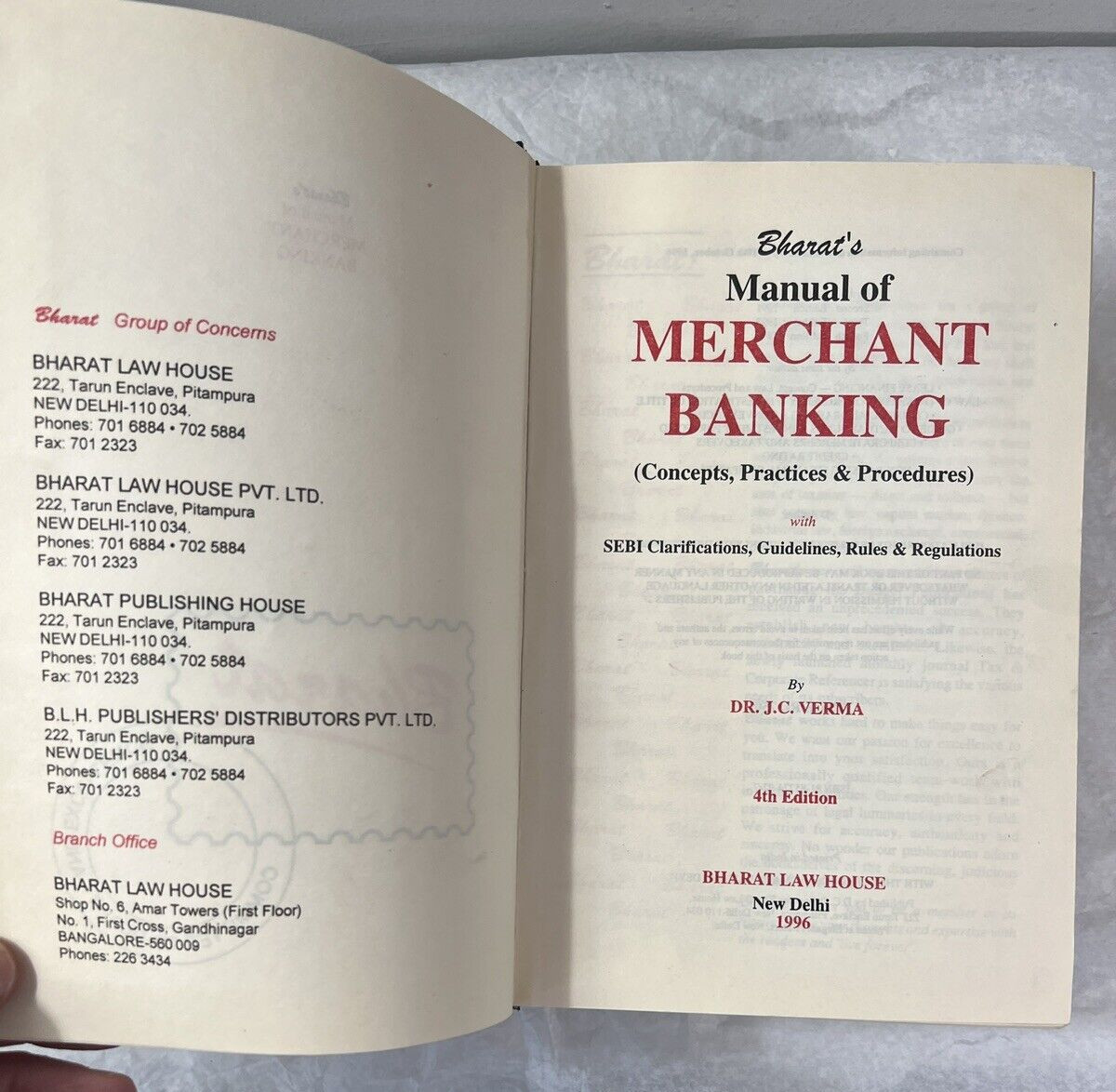 Bharat's Manual of Merchant Banking - JC Verma - Fourth Edition - Image 1