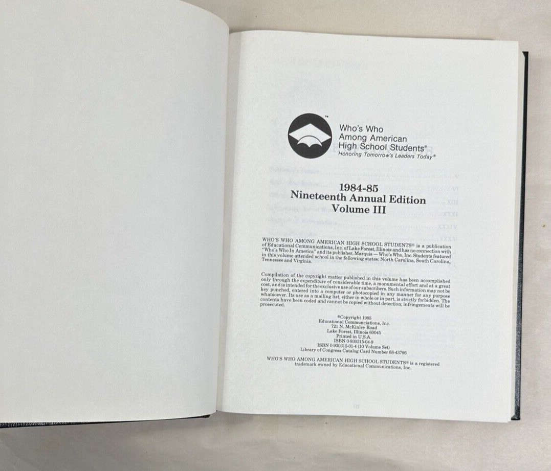 Who’s Who Among American High School Students 1984-1985 - Image 1