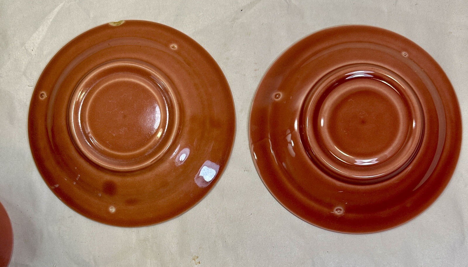 Set of 2 Harlequin Cup & Saucers - Coral - Homer Laughlin Pottery Vintage Retro - Image 7