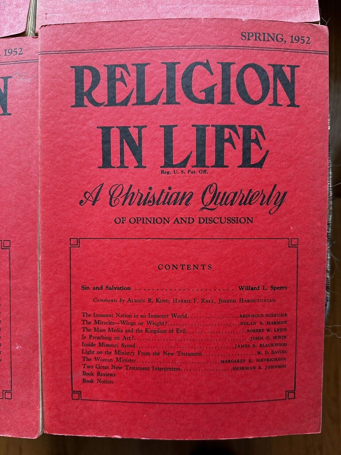 RELIGION IN LIFE  A Christian Quarterly  - 1952, 1953, 1954, 1955, 1962 Issues - Image 9