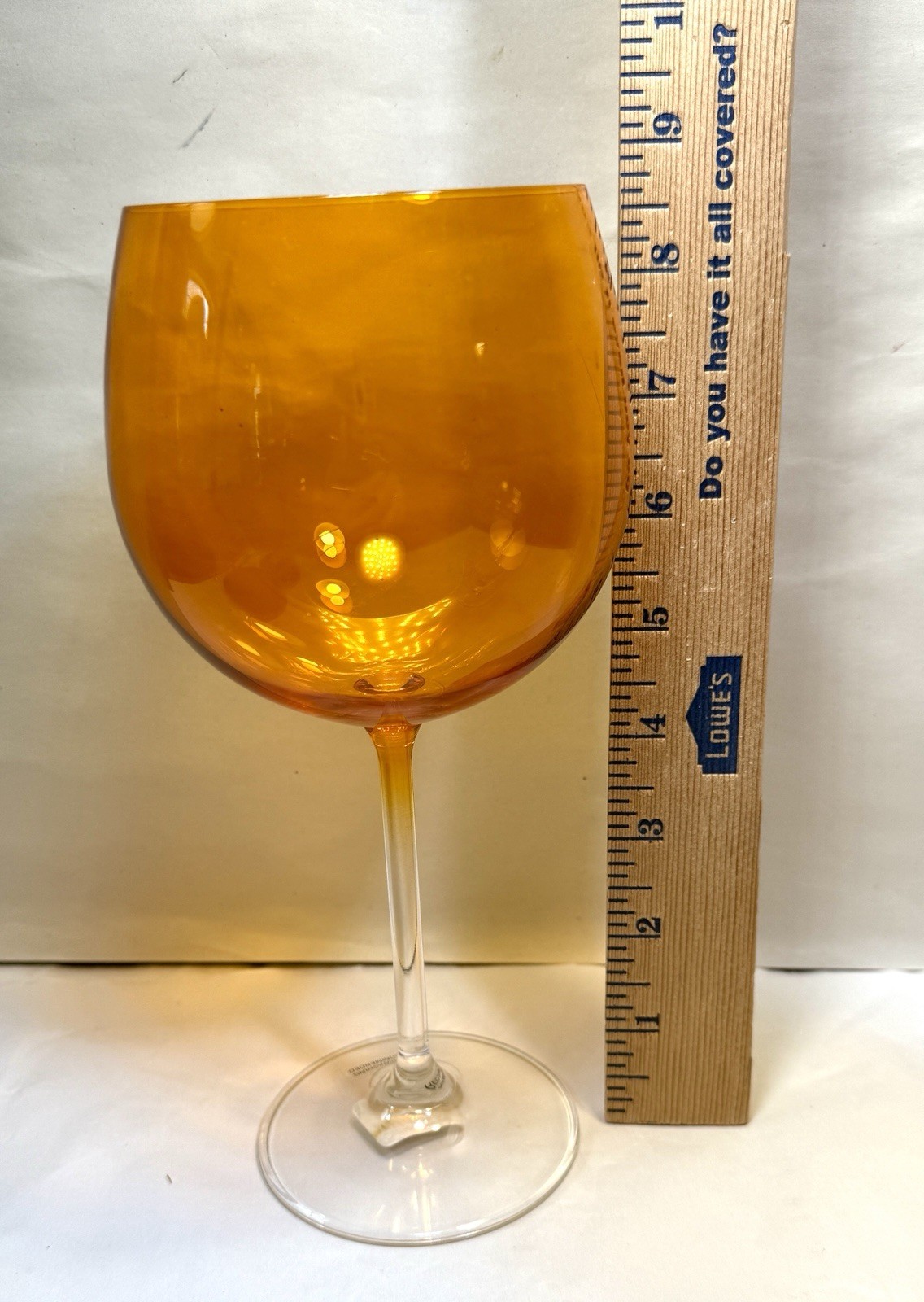 Crate and Barrel Orange Balloon Wine Glasses Set of 2 - NOS with Tags - Image 3