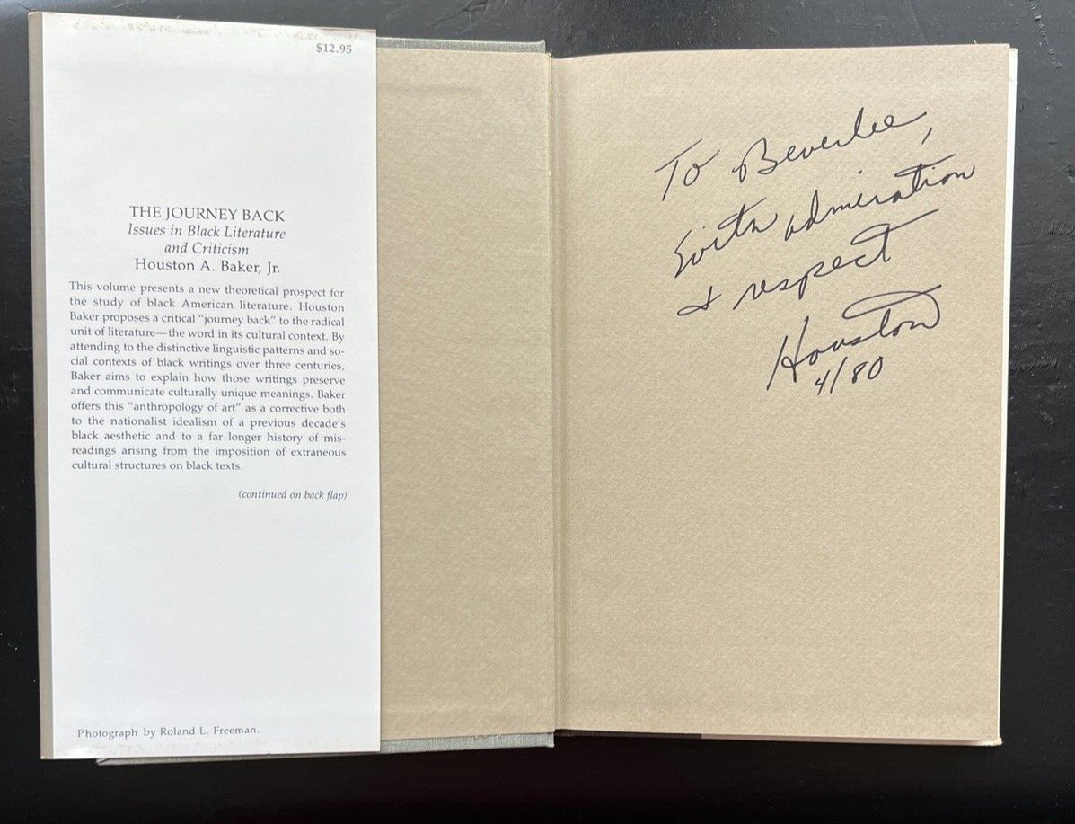 The Journey Back: Issues In Black Literature -Houston A Baker Jr. - Signed - Image 1