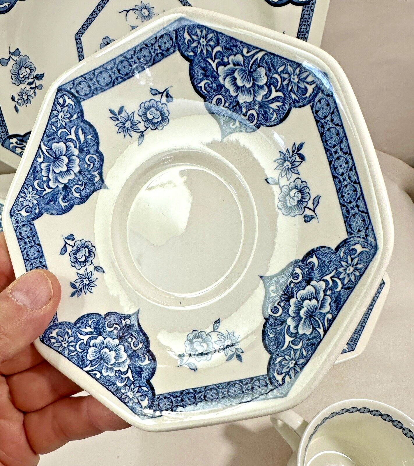 Old Pekin Octagon Blue J & G Meakin Royal Staffordshire - One Place Setting - Image 4