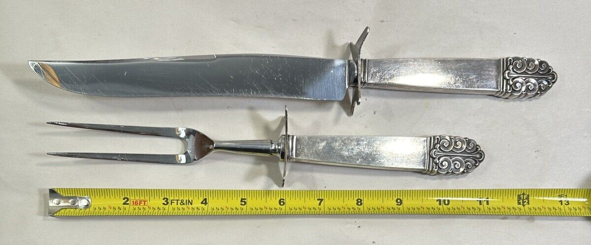 Northern Lights Large Carving Set International Sterling Silver - Image 2