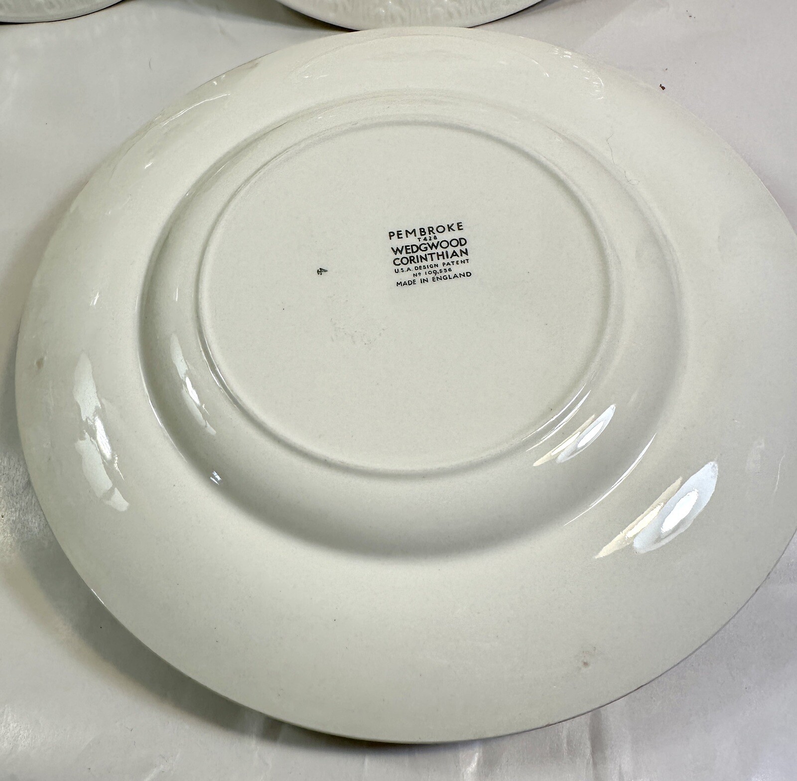 Set Of 6 (Six) Wedgwood PEMBROKE Salad / Bread Plates Corinthian T428 - 8 3/8" - Image 4