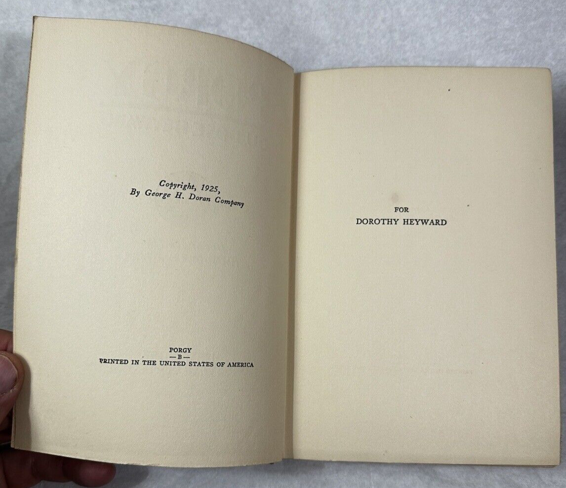 PORGY Du Bose Heyward 1925 1st Ed - Porgy & Bess Broadway Opera - - Image 1