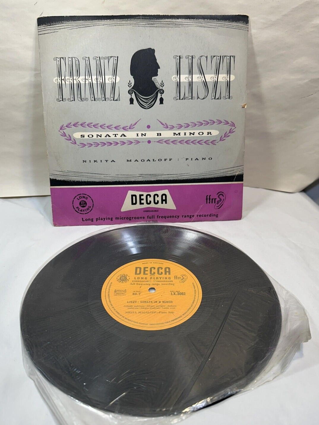 Nikita Magaloff Liszt Sonata in B Minor - Decca LX 3062 - November 1951 - 10" LP - Image 1