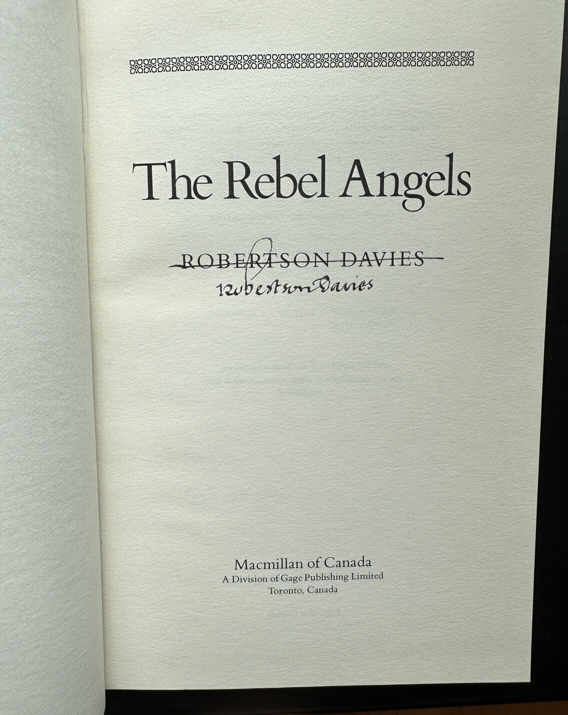 The Rebel Angels - Robertson Davies - Signed by the Author - First Edition HC - Image 3