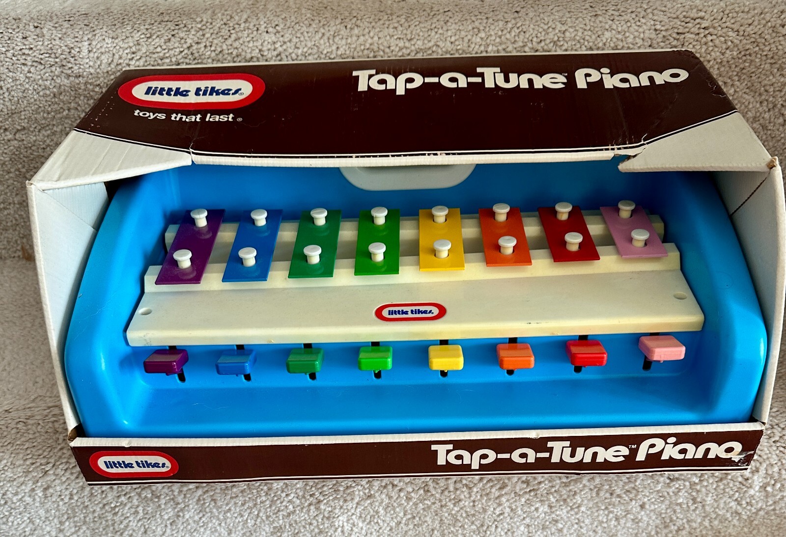 Little Tikes Tap A Tune Piano Keyboard Blue Vintage 1985