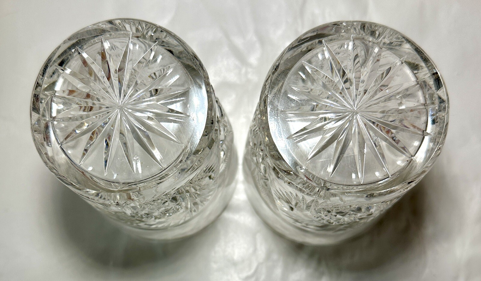 Set of Two (2) 3-3/4” American Brilliant Cut Crystal Tumbler Glasses - Image 6