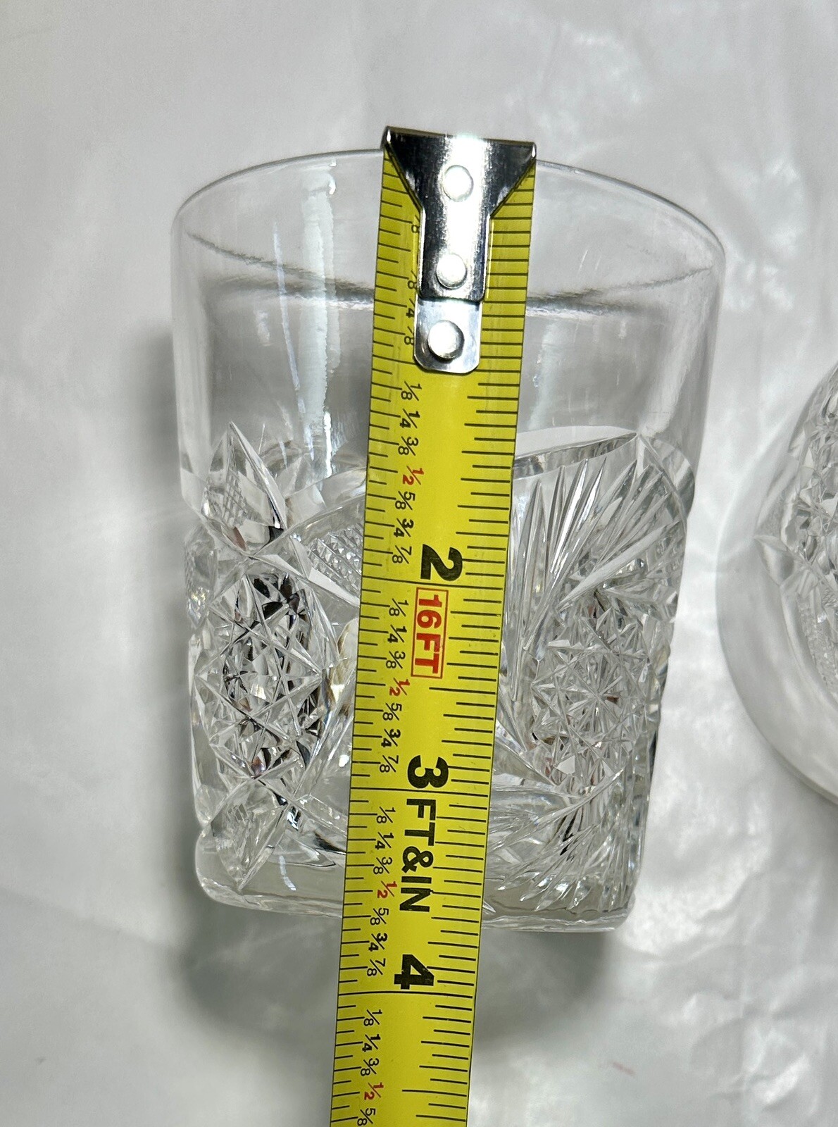 Set of Two (2) 3-3/4” American Brilliant Cut Crystal Tumbler Glasses - Image 7