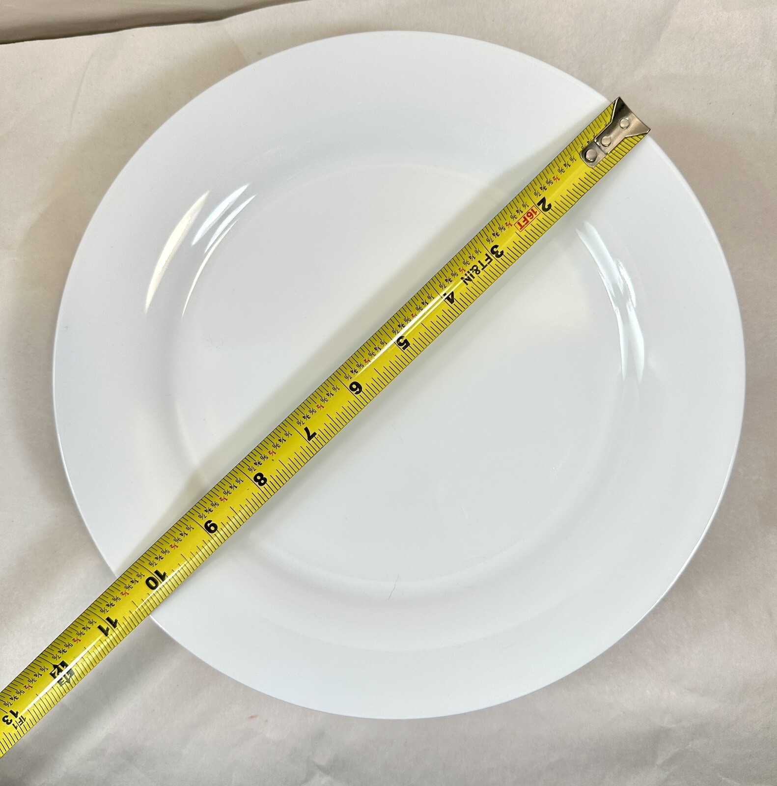 Set of Seven (7) World Market White Porcelain 10-1/2" Dinner Plates - Unboxed - Image 3