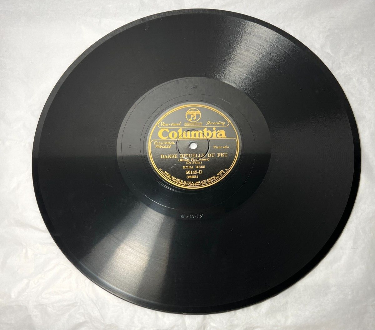 Myra Hess - The White Peacock / Ritual Fire Dance - Columbia 50149-D (1929) MM - Image 1