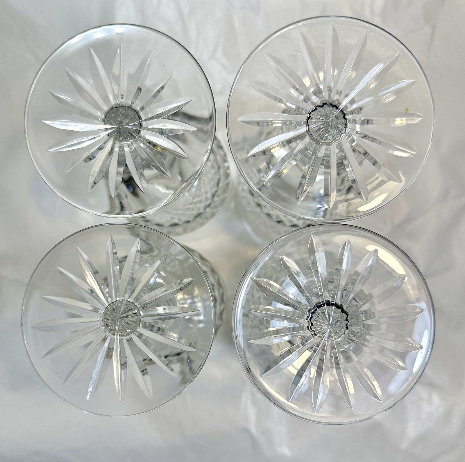 Set of 4 Galway Wedgewood Crystal Royal Irish 8 1/4" Water Wine Goblets Cut Base - Image 2