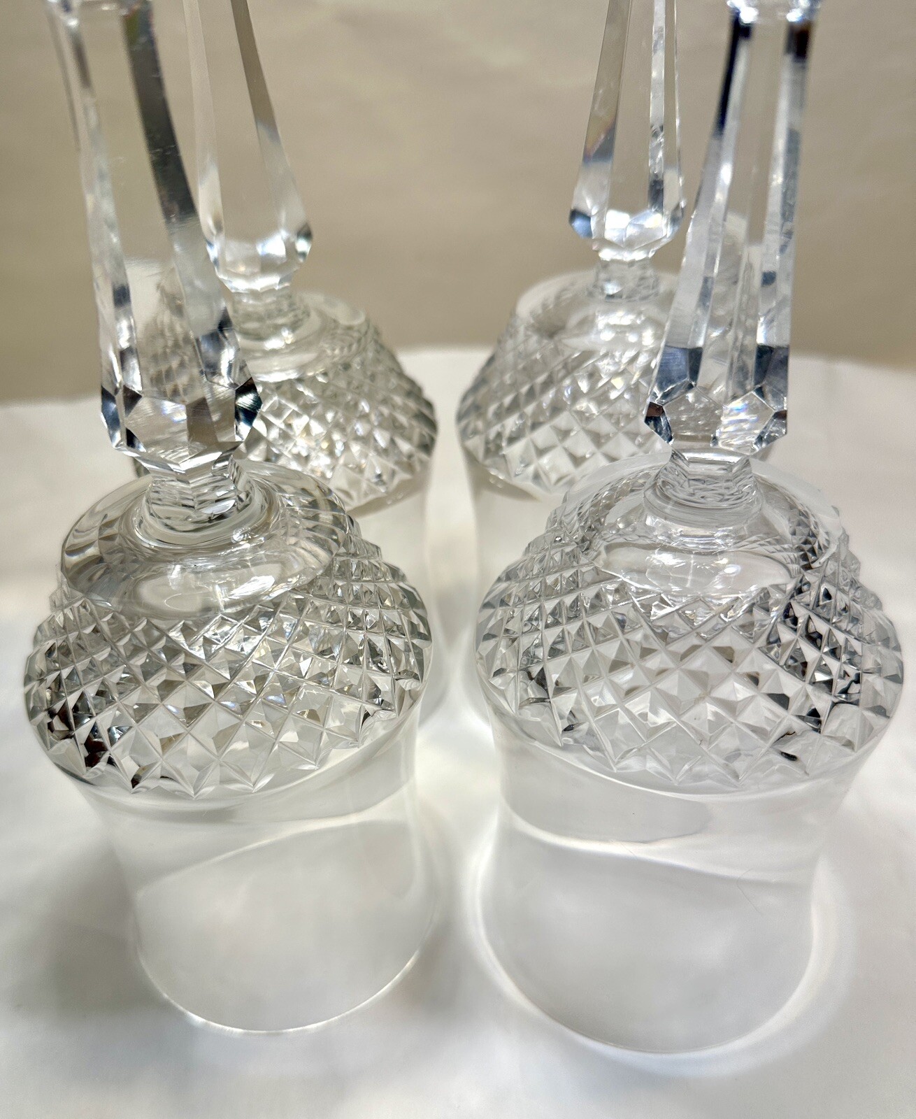 Set of 4 Galway Wedgewood Crystal Royal Irish 8 1/4" Water Wine Goblets Cut Base - Image 7