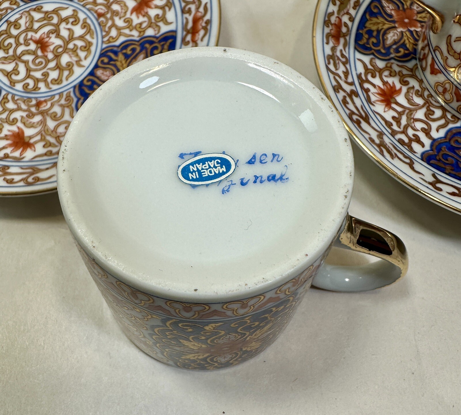 Set of Six (6) Vintage Japanese Fukusen Original Imari Demitasse Cups & Saucers - Image 14
