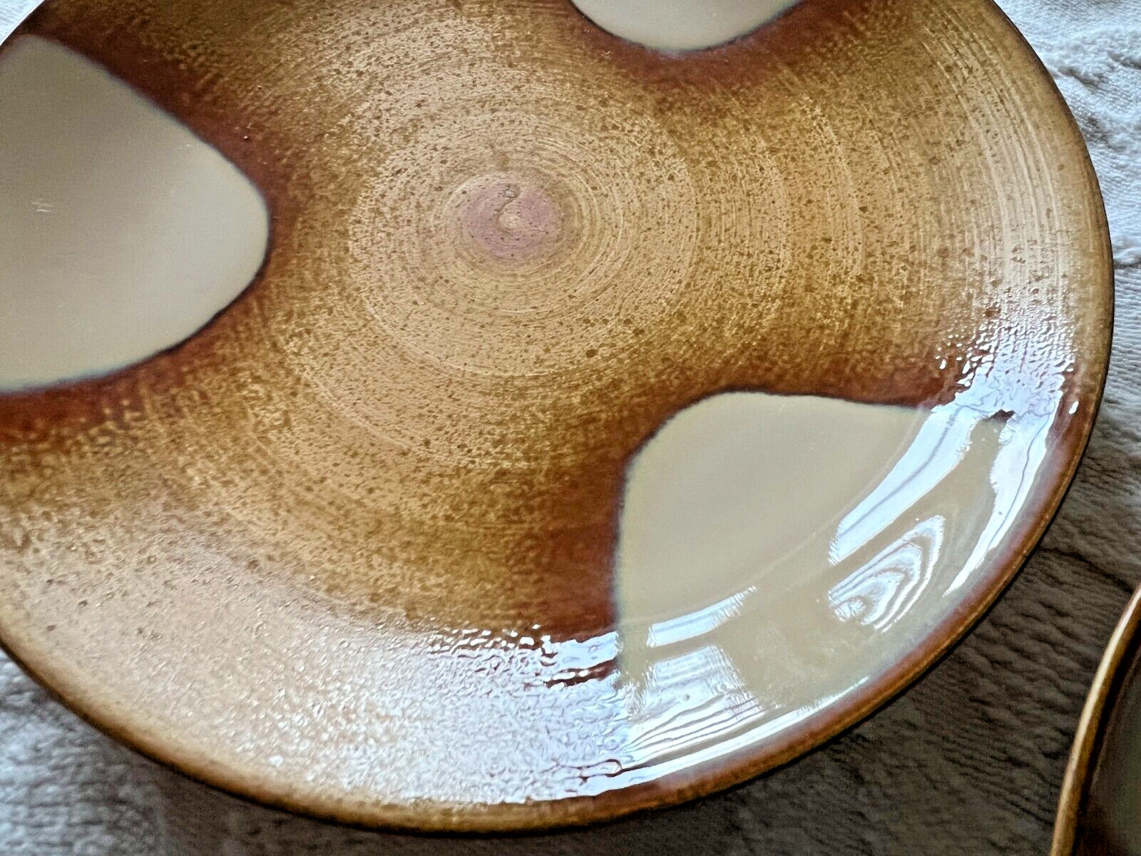 Three (3) Sango Splash 4951 Brown Drip Glaze Salad Luncheon Plates 8.25” - Image 2