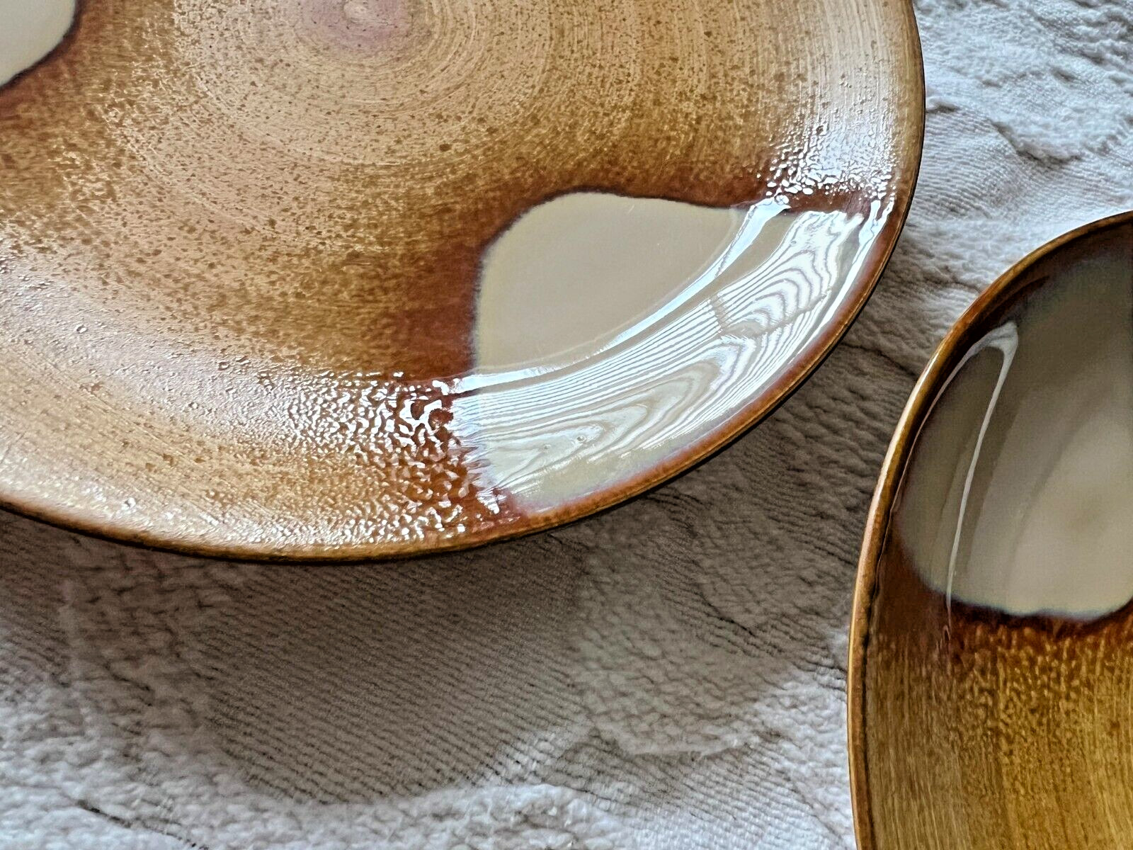 Three (3) Sango Splash 4951 Brown Drip Glaze Salad Luncheon Plates 8.25” - Image 4