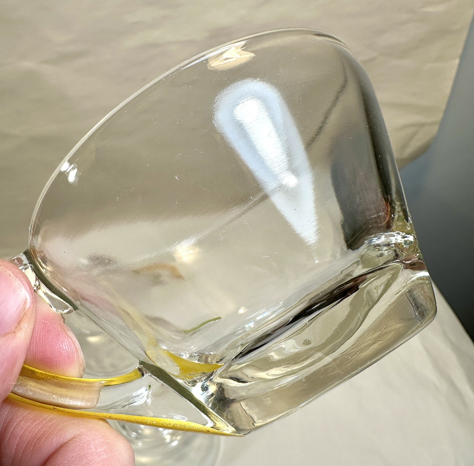 Hazel Atlas 5 (Five) Gay Fad Clear Glass Hand Painted Handle Coffee Cups - USA - Image 11