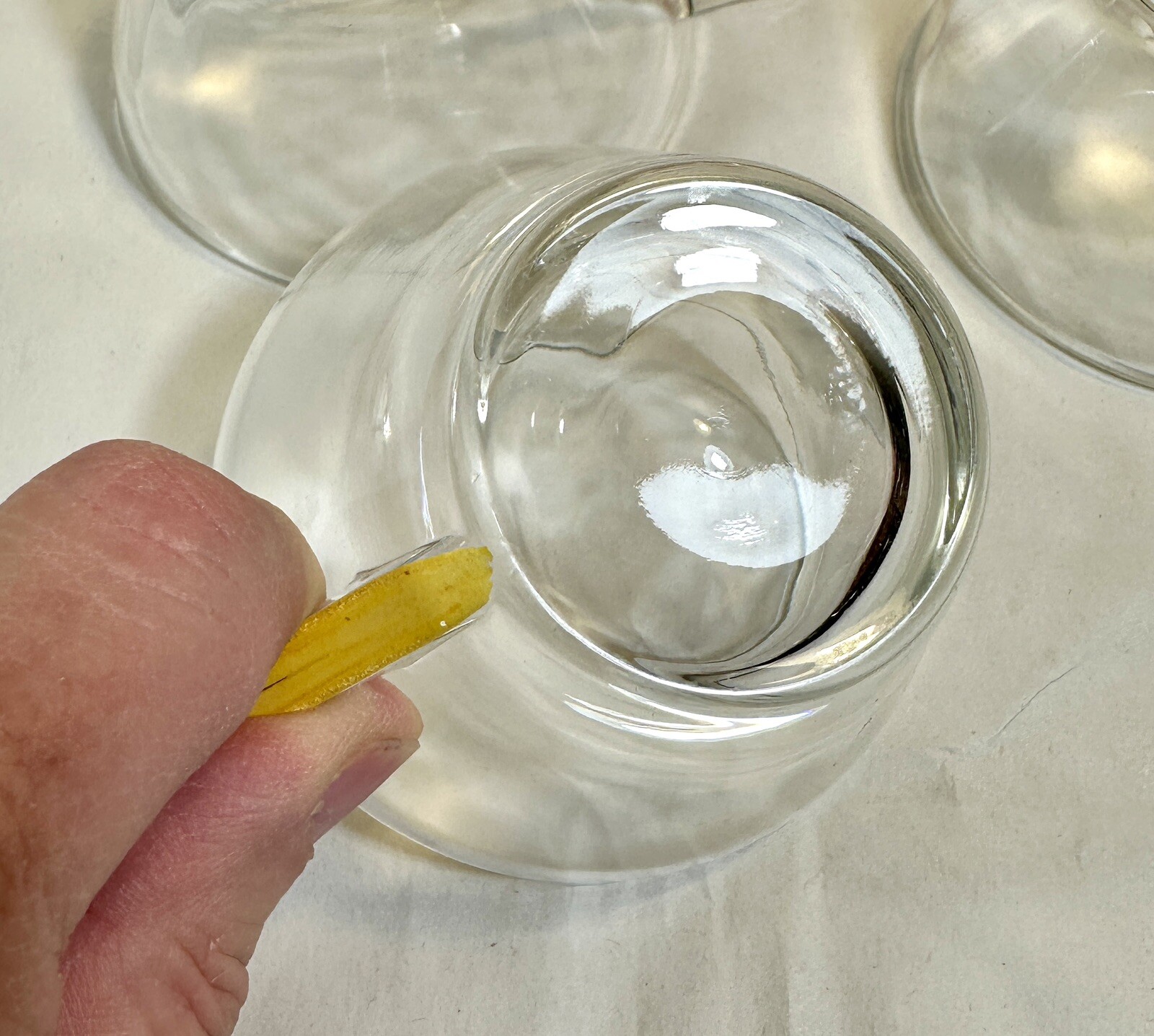 Hazel Atlas 5 (Five) Gay Fad Clear Glass Hand Painted Handle Coffee Cups - USA - Image 10