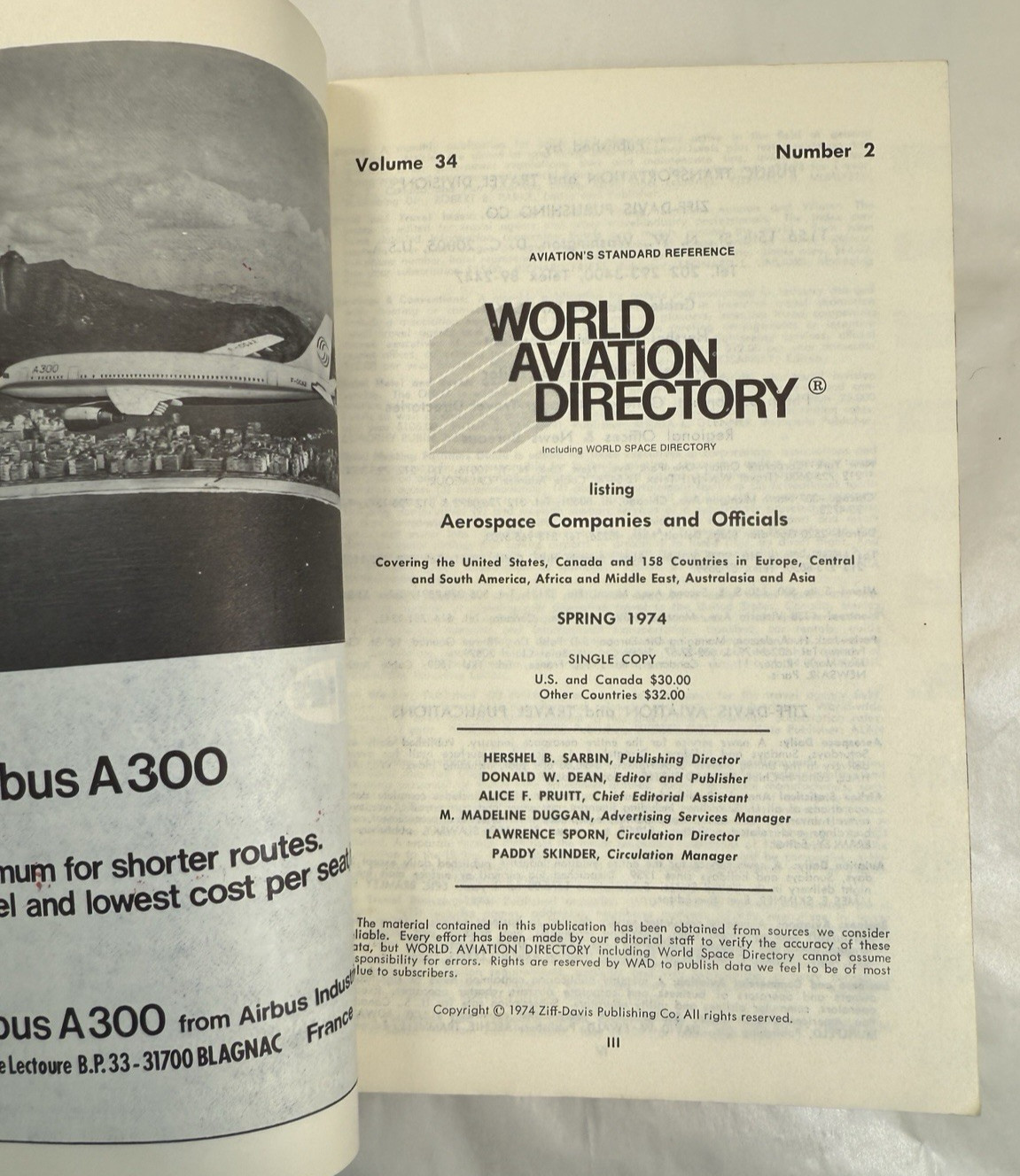 Spring 1974 World Aviation Directory Vol. 34 No. 2 - Image 2