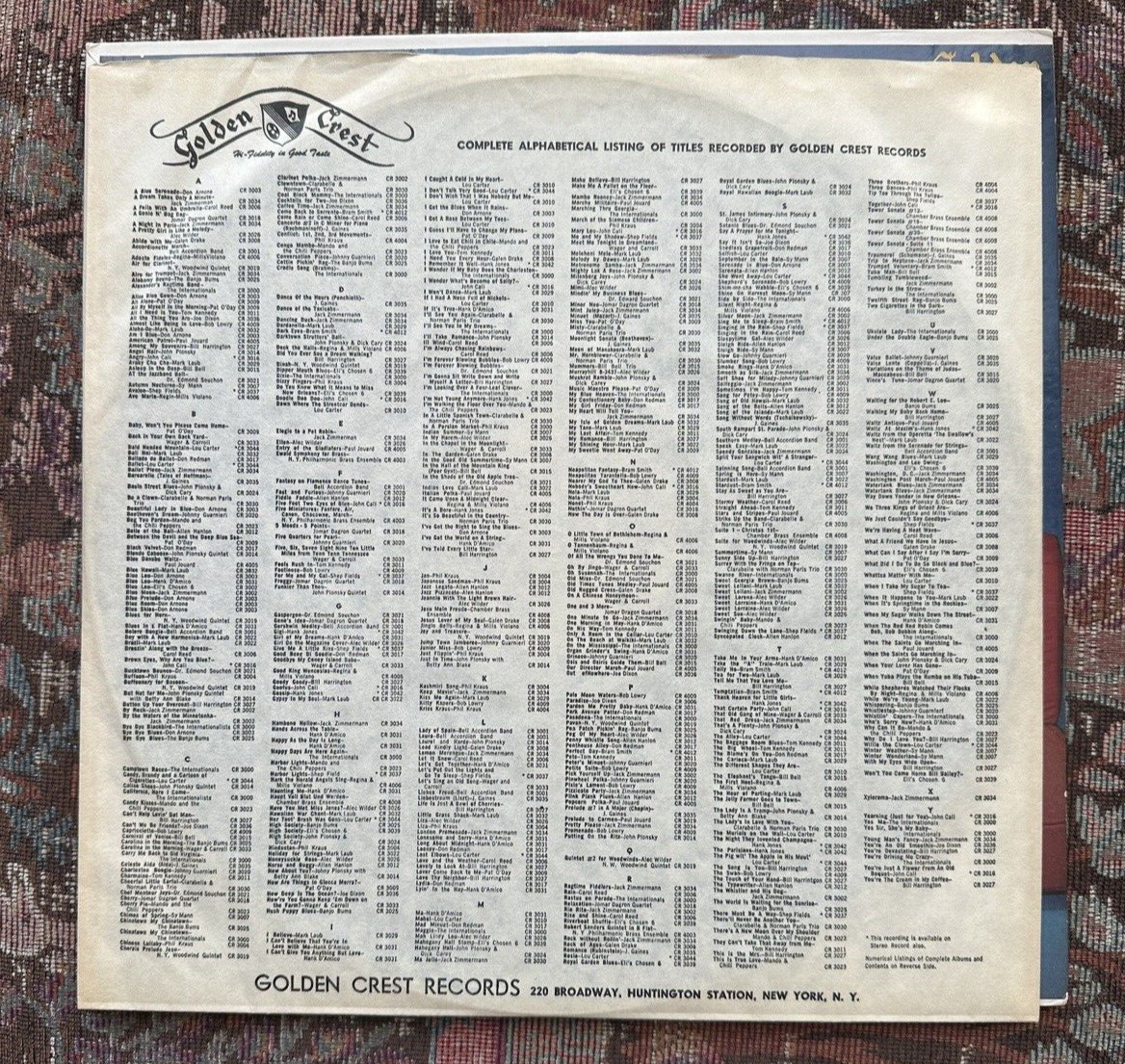 Serenade in Blue Serenade with Don Arnone - Golden Crest CR 3003 - Image 1