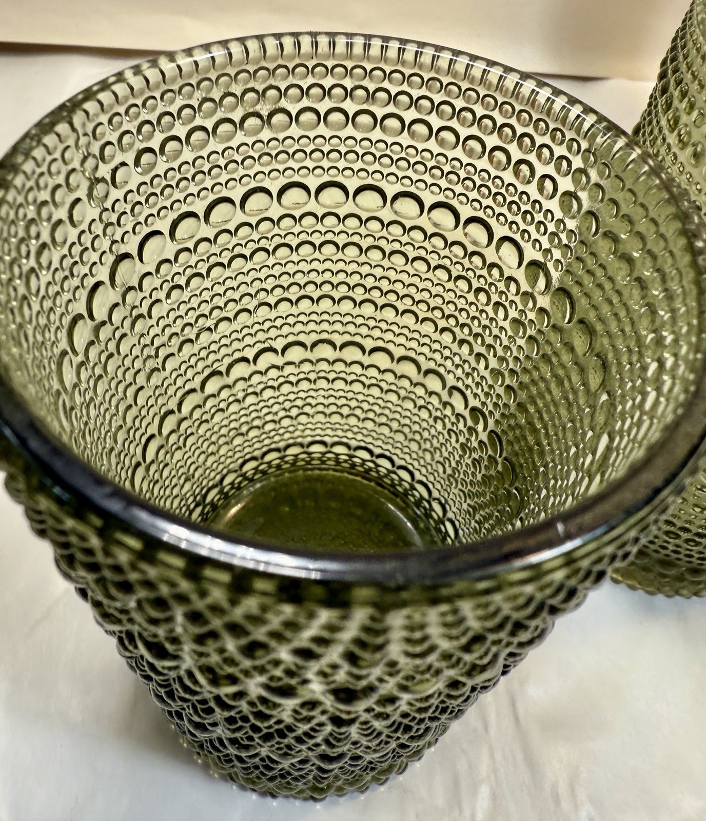 Two Fortessa Jupiter Embossed Textured Hobnail Tumblers Cornflower Green 12 oz - Image 5