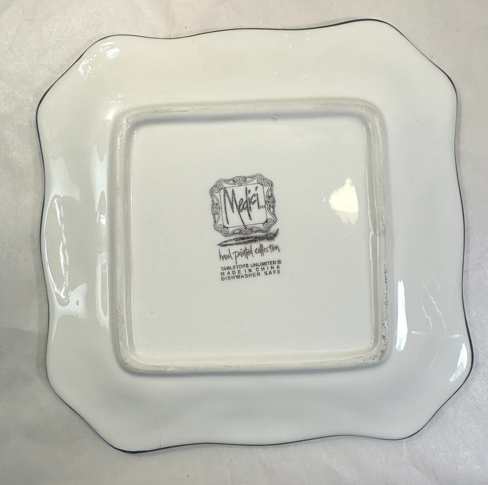 Tabletops Unlimited Medici Square Salad Plates Hand Painted Collection Set of 2 - Image 4