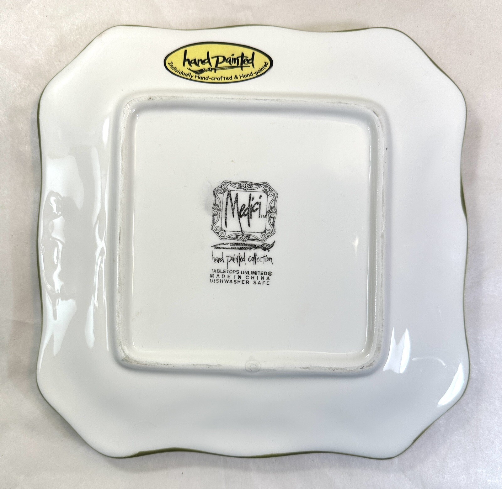 Tabletops Unlimited Medici Square Salad Plates Hand Painted Collection Set of 2 - Image 6