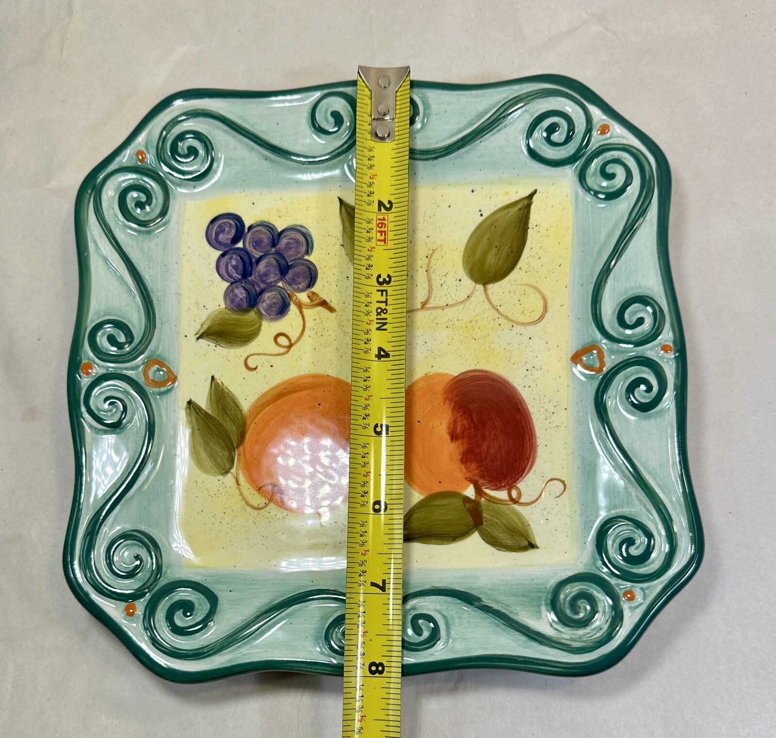 Tabletops Unlimited Medici Square Salad Plates Hand Painted Collection Set of 2 - Image 7