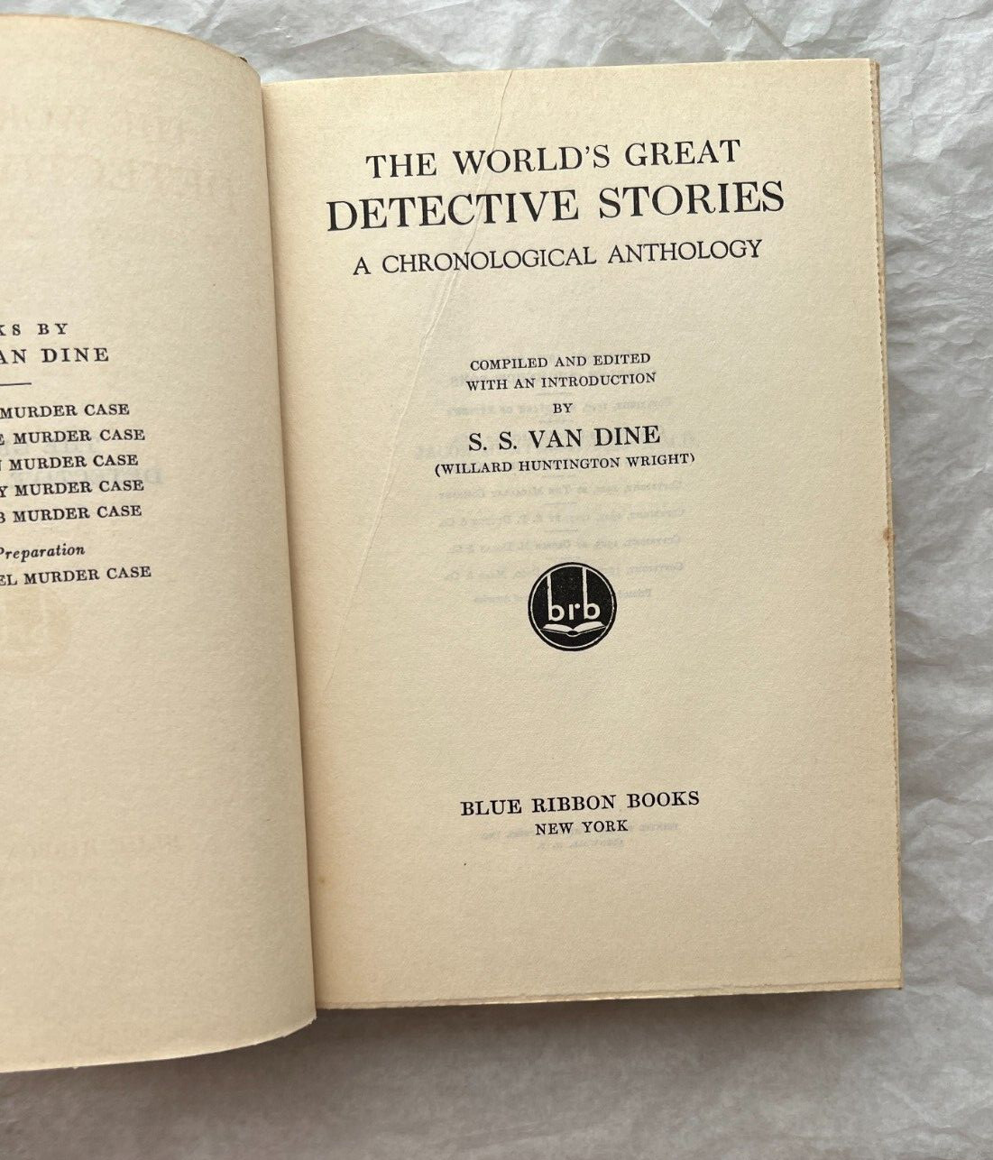 The World's Great Detective Stories -- S.S. Van Dine  - 1931 - Image 2