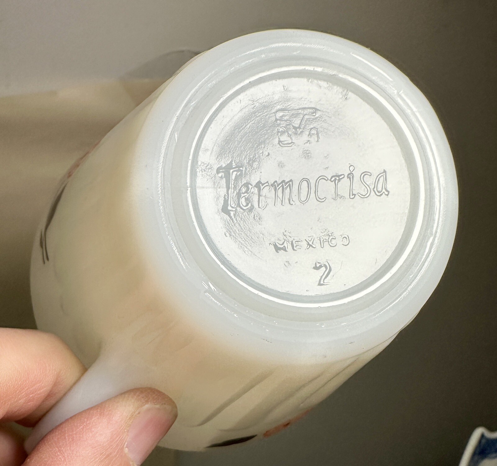 Set of Two (2) Termocrisa Milk Glass Coffee / Tea Cups and Saucers - Image 3