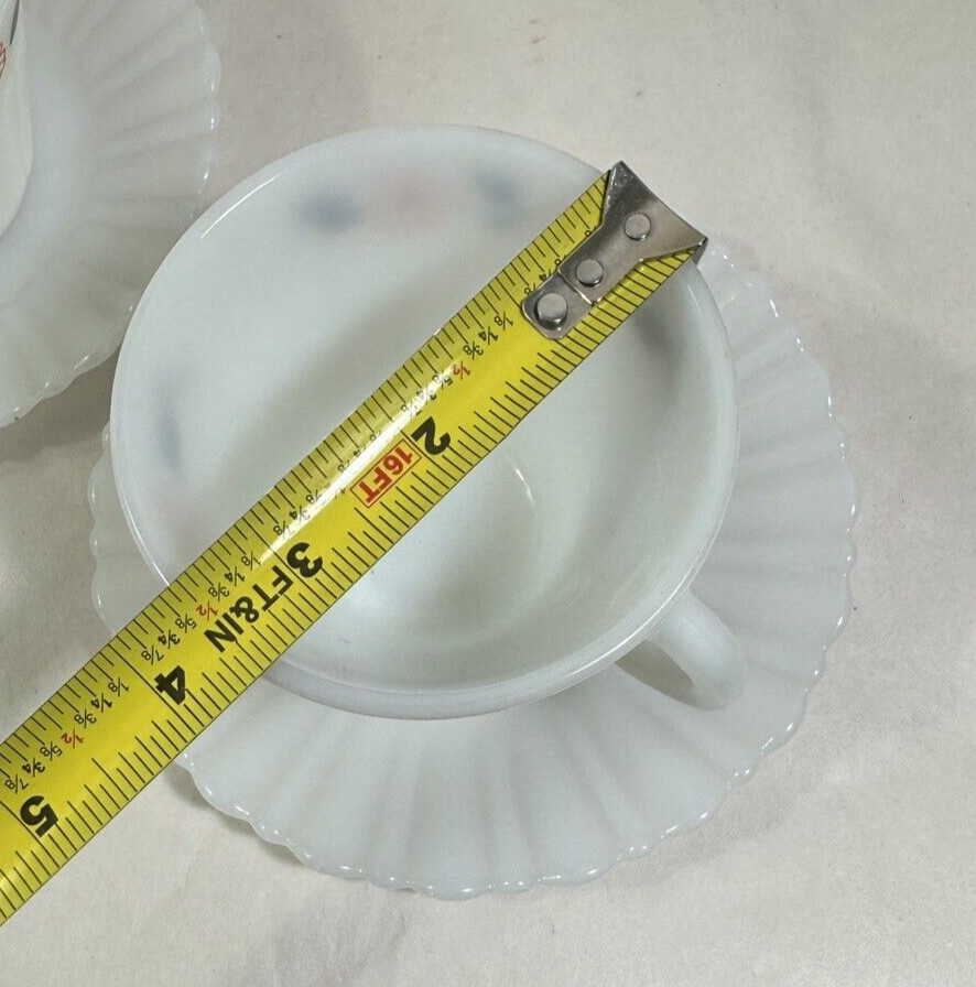Set of Two (2) Termocrisa Milk Glass Coffee / Tea Cups and Saucers - Image 5