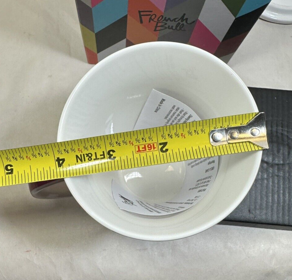 French Bull Retro Mug and Lid - Porcelain - New in Box - Image 4