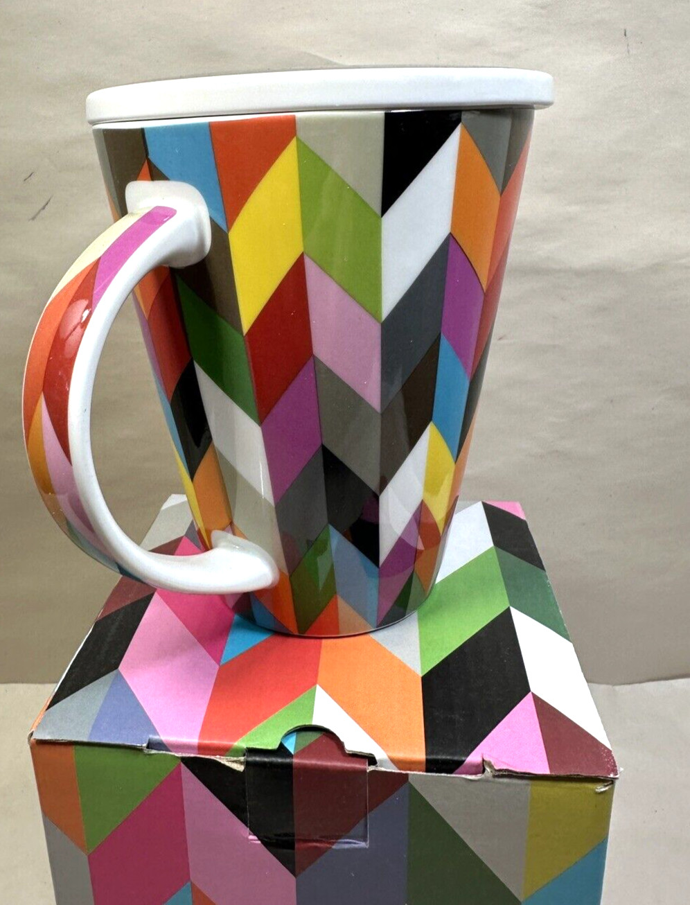 French Bull Retro Mug and Lid - Porcelain - New in Box - Image 10