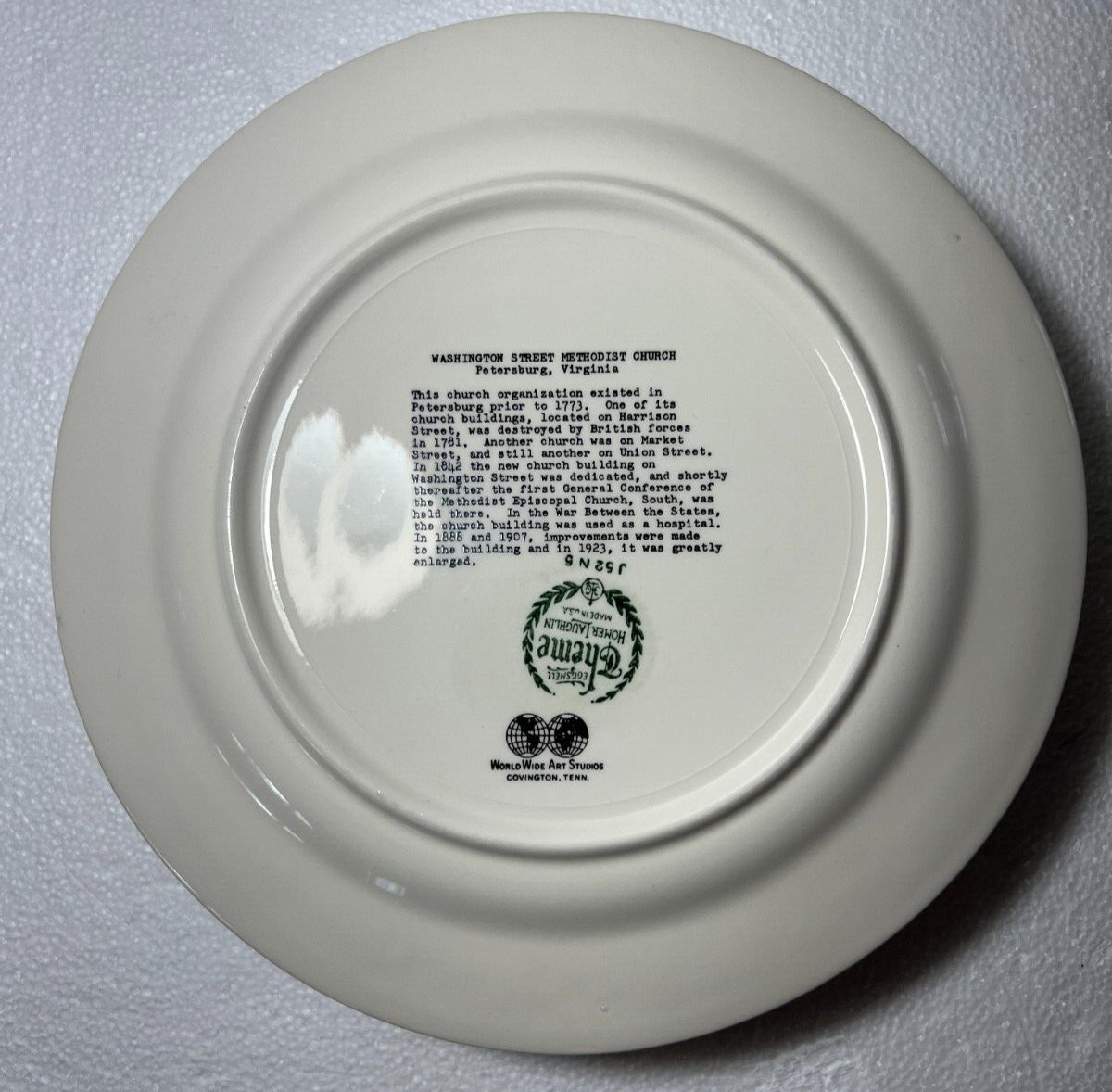 Washington Street Methodist Church Petersburg Virginia - Church Plate - WWArt - Image 2